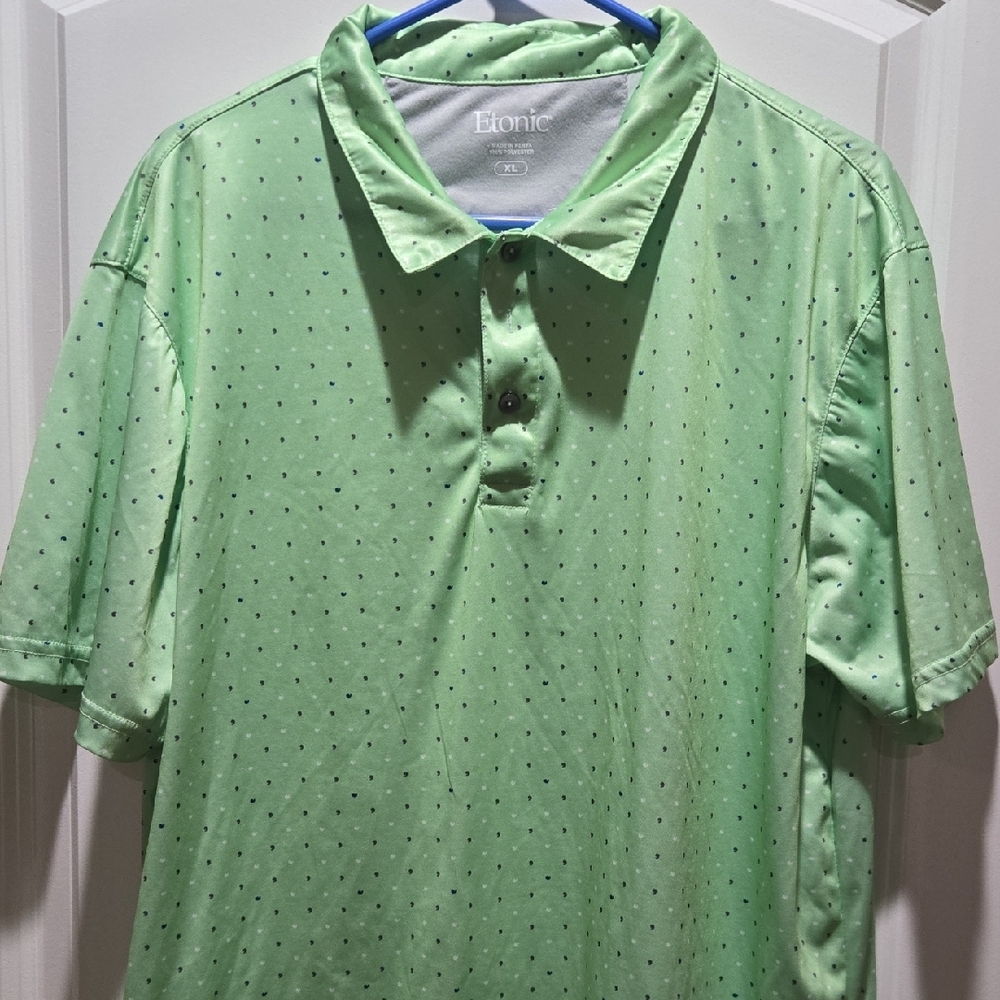 Etonic Green Polo with Dot Accents